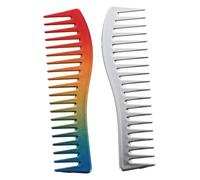 Homoyoyo Lot de 2 Peignes à Cheveux pour Homme, Petit Format, en Abs Solide, Peigne à Moustache et Coiffure, Usage Professionnel et Voyage, Dents Arrondies Confortables pour Cuir Chevelu