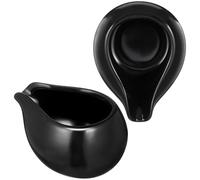 Homoyoyo Lot de 2 Pichets à Lait en Céramique Noire 150 Ml Tasses à Sauce Polyvalentes pour Petit-Déjeuner Café Miel et Sauces Surface Lisse Facile à Nettoyer Usage Domestique et