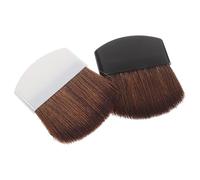Homoyoyo Lot De 2 Pinceaux De Maquillage à Blush Portables Petits Tailles, Pinceaux Professionnels En Crin De Cheval, Pour Application Visage Quotidien, Blanc Et Noir
