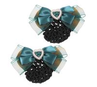 Homoyoyo Lot de 2 Pinces à Chignon Filet à Cheveux de Ballet Vert, Taille Standard, pour Coiffure Professionnelle, Femmes Employées, Port Prolongé, Accessoires de Coiffure Élégants