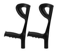 Homoyoyo Lot de 2 Poignées de Canne Coudées en Plastique Noir 22 Mm, Accessoires Ergonomiques pour Cannes de Marche, pour Randonnée, Mobilité Extérieure et Rééducation