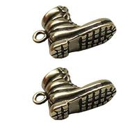 Homoyoyo Lot de 2 Porte-clés Pendentifs en Laiton Pur Faits Main, Mini Bottes à Talons Hauts, Décoratifs Multifonctions pour Paquet et Bijoux Diy, Couleur Bronze, Accessoires Artisanaux