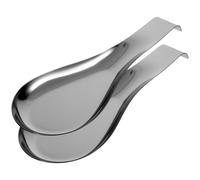 Homoyoyo Lot de 2 Repose-Cuillères en Acier Inoxydable 430 Support Résistant à L'Usure Cuisine et Restaurant Porte-Cuillère Petit Format Accessoire Pratique pour Ustensiles Cuisine et