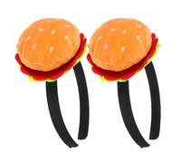 Homoyoyo Lot de 2 Serrage-Têtes Hamburger Réalistes Accessoires de Fête Légers et Antidérapants pour Carnaval Anniversaires et Événements Cosplay Bandeaux Gourmands et Amusants pour