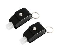 Homoyoyo Lot De 2 Sets De Bouteilles De Rangement Cosmétiques 50 Ml Housse En Pu Noire Et Couvercle, Rechargeable, Portable, Pour Voyages Et Usage Quotidien