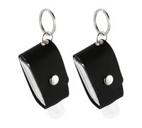 Homoyoyo Lot de 2 Sets de Flacons Rechargeables Noirs Housse en Pu, Couvercles Inclus, Étui de Rangement Portable pour Parfum, Cosmétiques et Lotions, pour Voyages et Usage Quotidien