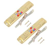Homoyoyo Lot de 2 Sets de Mezouzahs Métalliques Dorées avec Parchemin Casher pour Décoration de Porte Symboles de Prière Juive Artisanat Religieux Vintage Ornement pour Montant de Porte
