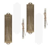 Homoyoyo Lot de 2 Sets de Mezouzas en Métal Vintage 132Mm Bleu Antique Parchemin Ornement Religieux Décoratif pour Maison Décoration Intérieure Murale Artisanat Traditionnel