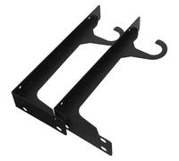 Homoyoyo Lot de 2 Sets de Supports D’étagère Flottante Robustes 30 Cm en Acier Noir avec Crochets, Fixation Murale Invisible Double Fonction Cuisine, Salle de Bain et Bureau, Stabilité