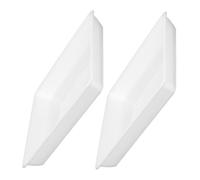 Homoyoyo Lot De 2 Soucoupes Carrées pour Plantes - Bacs De Récupération d'eau en Plastique De 35 Cm - Idéaux pour Pots De Fleurs Et Jardinières Couleur Blanche