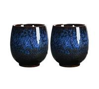 Homoyoyo Lot de 2 tasses à café vintage en céramique - Tasses à thé Kung Fu - 150 ml - Tasse à thé japonaise chinoise - Tasse à thé décorative pour thé du matin - Bleu