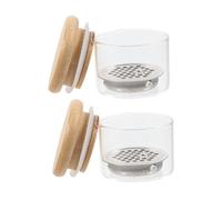 Homoyoyo Lot De 2 Tasses à Nail Art En Verre Transparent Couvercles, 8 Cm, Coupe-ongles Pour Manucure Professionnelle Et Usage Personnel, Outil Pratique Pour Accessoires Déco Ongles