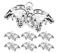 Homoyoyo Lot de 20 Breloques Western Vintage en Alliage Robuste, Pendentifs Fer à Cheval et Cheval Argentés, Charme de Fabrication de Bijoux Polyvalent pour Bracelets, Colliers
