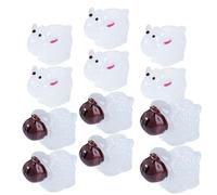 Homoyoyo Lot de 20 Figurines Lumineuses de Moutons en Résine, Mini Décorations Animales Phosphorescentes Blanches et Rouges, pour Mini-Jardins, Bureaux et Décorations Intérieures