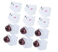 Homoyoyo Lot de 20 Mini Figurines de Moutons Lumineux en Résine Blanche et Rouge, Décorations Animales Phosphorescentes pour Jardin Miniature, Bureau et Intérieur, Sculptures de Moutons
