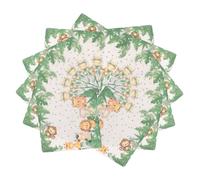Homoyoyo Lot de 20 Serviettes de Table pour Fêtes en Pâte de Bois, Motif Animaux Jungle, Carrées, Douces et Confortables, pour Shower et Anniversaires