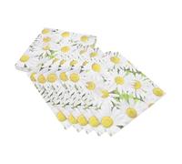 Homoyoyo Lot de 20 Serviettes en Papier Marguerite Décoratives, Jetables, Format Carré, Motif Floral Festonné, pour Fête, Anniversaire, Goûter et Décoration de Table, Papier Résistant