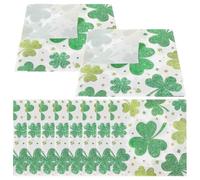 Homoyoyo Lot de 20 Serviettes en Papier Saint-patrick, Motif Trèfle Vert, Serviettes de Table Jetables Épaisses et Absorbantes, Décorations Festives pour Fête et Réunion Familiale