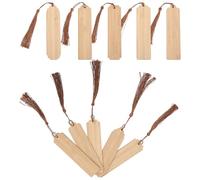 Homoyoyo Lot de 20 sets de Marque-Pages en Bambou Vierges 10 Pompons Marron Style Graffiti Étiquettes à Décorer pour Enseignants et Loisirs Créatifs Accessoire Lecture Personnalisé