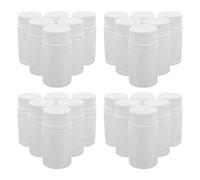 Homoyoyo Lot de 24 FلاCons à Pilules en Plastique PE 100 Ml Bouchons à Vis Étanches Flacons de Rangement pour Compléments Alimentaires Souples Porte-Comprimés de Voyage Blancs avec Large