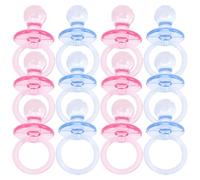 Homoyoyo Lot de 24 Mini Sucettes Décoratives Transparentes en Plastique, 12 Roses et 12 Bleues, comme Présents Invités Shower, Décoration Festive Légère et Compacte pour Fête Bébé