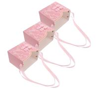 Homoyoyo Lot de 3 Boîtes D'emballage Vintage pour Bouquets de Fleurs avec Poignée Boîte en Papier Style Rétro Chinois Rose, Porte-bouquet pour Mariages, Fêtes et Saint-valentin, Étui