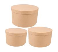 Homoyoyo Lot de 3 Boîtes Rondes en Kraft avec Couvercle Hermétique Tailles S M L Emballage Présent Écologique pour Biscuits Gâteaux Bonbons Boîtes à Pâtisserie Réutilisables et