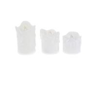 Homoyoyo Lot de 3 Bougies LED sans Flamme Blanches avec Lumière Vacillante, en Plastique, Télécommandées, pour Décoration Halloween et Maison