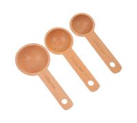 Homoyoyo Lot de 3 Cuillères Doseuses en Bois de Hêtre 75Ml 10Ml 15Ml pour Café Thé Épices - Ustensiles Cuisine Précis et Solide pour Mesurer Grains Poudre et Sucre