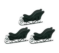 Homoyoyo Lot de 3 Décorations de Noël Traîneau Vert Foncé en Plastique Centre de Table Traîneau de Bureau Suspendre pour Sapin de Noël Ornement Festif pour Fêtes et Décoration de Table