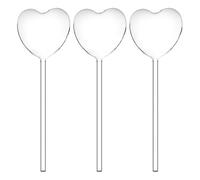 Homoyoyo Lot de 3 Dispositifs d'Arrosage Automatique en Verre Transparent Forme de Cœur Système Goutte à Goutte pour Plantes en Pot Intérieur et Extérieur Arroseur de Plantes Pratique