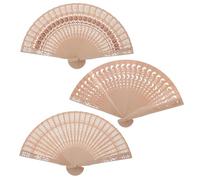 Homoyoyo Lot de 3 Éventails Pliants en Bois à Main de Style Chinois Motifs Découpés Légers et Portables pour L’Été Décoration Murale Mariage et Danse - Accessoires Décoratifs Maison