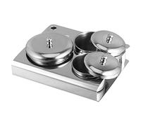 Homoyoyo Lot de 3 Godets à Cristaux pour Nail Art, Mini Coupelles à Ongles en Acier Inoxydable avec Couvercles, Récipient pour Poudre et Liquide Acrylique, Usage Professionnel et Personnel