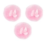 Homoyoyo Lot de 3 Houppettes à Poudre pour Bébé Bouffées Rondes en Peluche Longue Couleur Rose sans ni Paillettes Douces et Adaptées pour Poudre Corporelle et Anti-Éruptions Cutanées