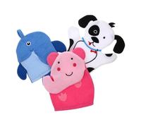 Homoyoyo Lot De 3 Moufles Exfoliants Pour Garçon Et Filles Taille Adaptée Éponge De Bain Douce Brosse De Bain Pour Tout-petits Massage Corporel Garçon Et Filles Usage Bébé