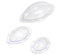 Homoyoyo Lot de 3 Moules à Chocolat Rugby Antiadhésifs en Silicone Transparent, Tailles Variées pour Pâtisserie, Glaçons et Décoration Gourmande, Moules Multifonctions Cuisine Maison