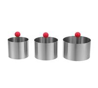 Homoyoyo Lot de 3 moules à gâteaux en acier inoxydable avec poussoir - Moules à mousse et dessert - Diamètres 6 cm, 7 cm et 8 cm.