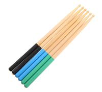 Homoyoyo Lot de 3 Paires de Baguettes de Batterie en Bois D’érable 5a Antidérapantes, Couleurs Bleu Vert Noir, Accessoires pour Batterie Électronique et Acoustique, Outil D’entraînement