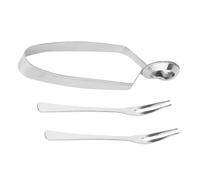 Homoyoyo Lot de 3 Pinces à Escargots en Acier Inoxydable 18/10 1 Pince et 2 Fourchettes Poignée Ergonomique Ustensiles de Service pour Crustacés et Escargots pour Repas Buffet et