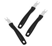 Homoyoyo Lot de 3 Pinces à Griller en Acier Inoxydable Poignée Noire Lève-Grille Pratique et Isolant Thermique Outils de Levage pour Barbecue Domestique et Extérieur pour Camping et