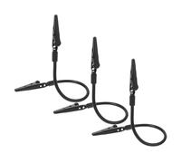 Homoyoyo Lot de 3 Pinces Rapides Métalliques Noires à Bras Réglables, Porte-clips Double Face pour Fil à Souder, Clips de Fixation Polyvalents pour Soudage, Affichage Photo et Bricolage,