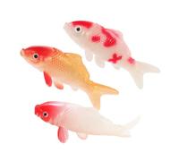 Homoyoyo Lot de 3 Poissons Koï Miniatures Réalistes en PVC pour Décoration D'aquarium, Facile à Nettoyer et Réutilisable, pour Ornements de Bureau ou Bassin