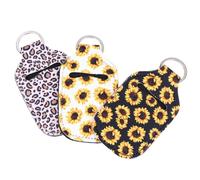 Homoyoyo Lot de 3 Porte-Clés en Néoprène pour Bouteille de Lotion 30 Ml Porte-Bouteilles Portables avec Anneau Métallique Solide Accessoires Pratiques pour Lavage des Mains au Quotidien