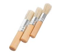 Homoyoyo Lot de 3 Set de Pinceaux à Pochoirs en Bois Poils Naturels Pinceaux Ronds pour Peinture à L’Huile Acrylique et Aquarelle Tailles 6 8 10 d 39 Art Polyvalent pour Travaux