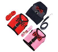 Homoyoyo Lot de 3 Sets de Harnais-Gilets Respirants pour Petits Animaux M Harnais Ajustable en Maille Filet pour Chiot Chat Lapin et Hamster Laisse Sécurisée pour Promenades en