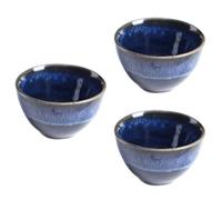 Homoyoyo Lot de 3 Tasses en Céramique Bleue Style Japonerie Tasse à Saké et Coupe à Vin 120 ML Vaisselle Artisanale pour Thé Vin et Boissons Froides ou Chaudes