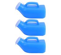 Homoyoyo Lot de 3 Urinoirs Portables pour Hommes 1200 Ml - Urinoir de Voyage Anti-Déversement Réutilisable en Plastique Bleu - Compact et Ergonomique pour Voiture Camping et Urgence