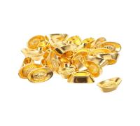 Homoyoyo Lot de 30 Ornements Chinois Feng Shui Yuanbao Doré en Alliage Massif, Décoration de Bureau et Maison, Modèle Mini et Grand pour Richesse et Fête, Accessoire Décoratif