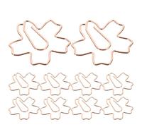 Homoyoyo Lot de 36 Trombones Métalliques de Fleur, Marque-pages Clips Décoratifs en Alliage D'aluminium, Couleur Rose Doré, Accessoires de Bureau pour Organisation de Papiers et Mémos,