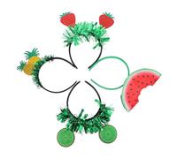 Homoyoyo Lot de 4 Bandeaux Cheveux Femme Motifs Fruits Tropicaux Accessoires Coiffure pour Adultes et Adolescentes Bandeaux Colorés Ananas Fraise Pastèque Fruit de la Passion pour Fêtes